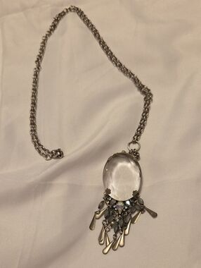 Sorrelli Silver-Tone Clear Crystal Drop Pendant Necklace